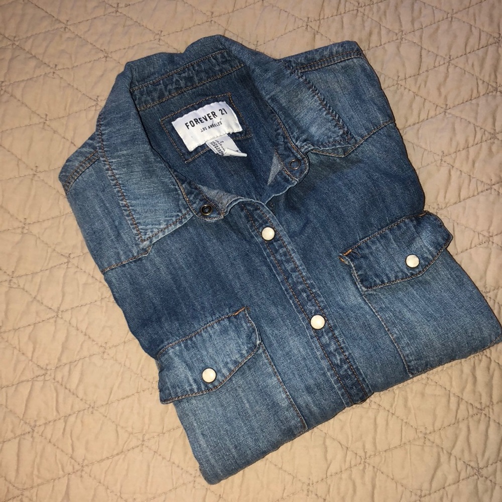 F21 denim shirt